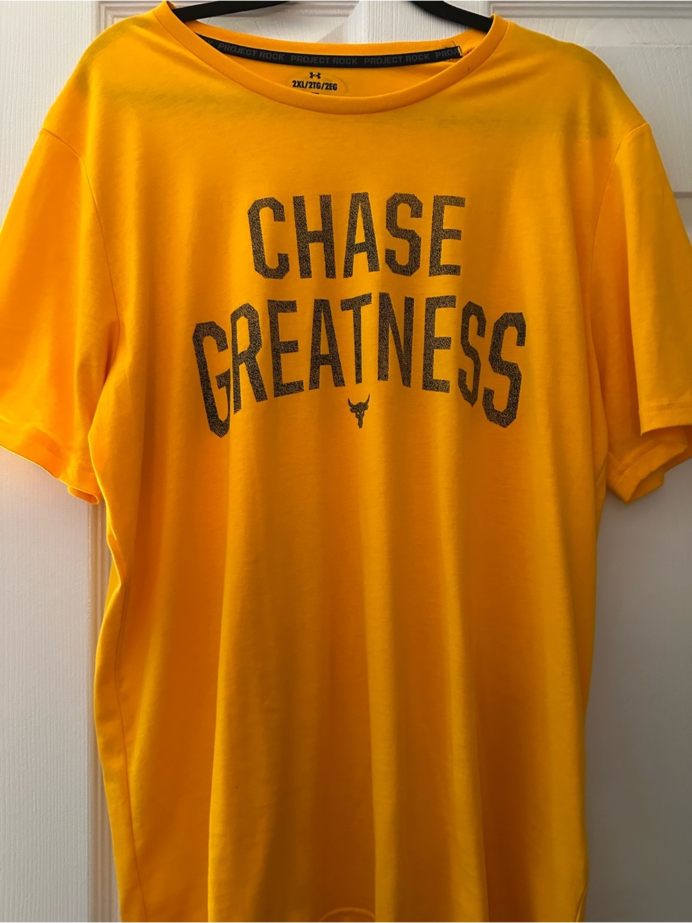 Under Armour Yellow "Chase Greatness" Graphic Short Sleeve Tee